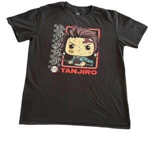 Tanjiro Demon Slayer Funko Pop Black 100% Cotton T-Shirt Size Large